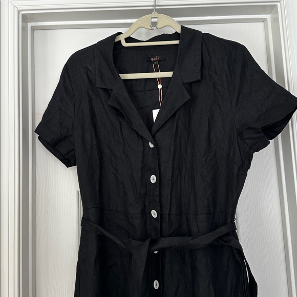 100% European Linen Button Front Dress - Picture 4 of 14